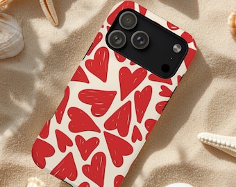 Heart Pattern Phone Case | Loving design | For iPhone 12 13 14 15 16 17, Samsung S23 S24 S25, Google Pixel 6 7 8
