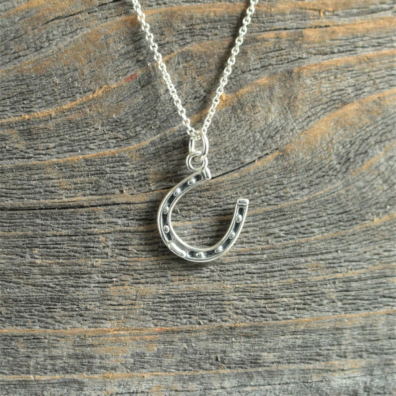 Horseshoe Necklace Minimalist Dainty Necklace Horse Lover Etsy
