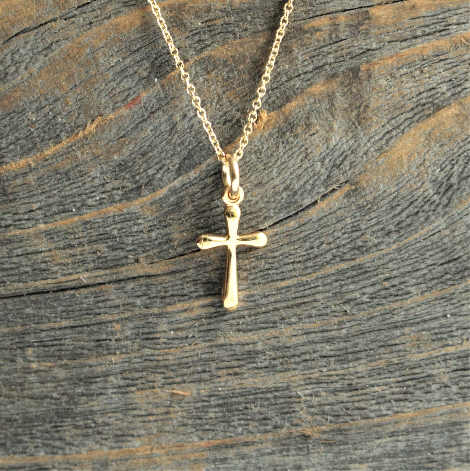 Gold Cross Necklace Goldfilled Cross Necklace Catholic Etsy
