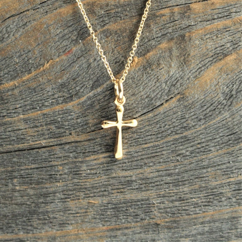 Gold Cross Necklace Goldfilled Cross Necklace Catholic Etsy