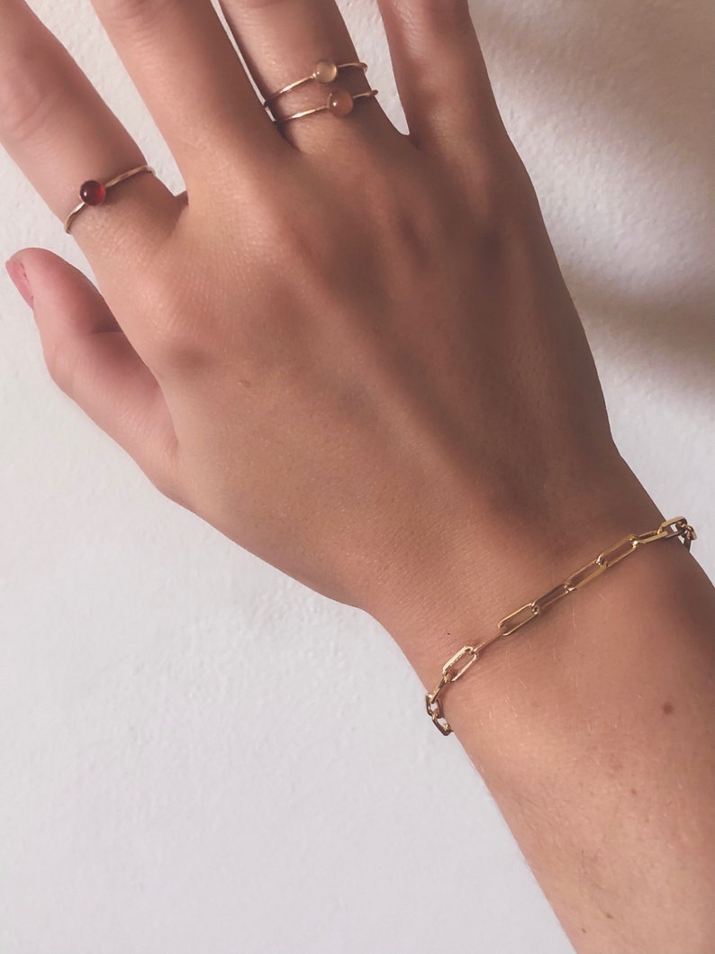 Minimalist Carnelian Ring, Dainty Gold Ring, Stacking Ring, Silver Gemstone Ring, Gold Carnelian Ring, Tiny Minimalist Ring Gift for Her 4mm immagine 8