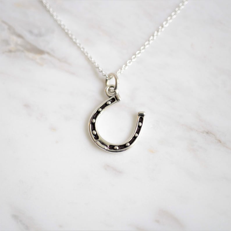 Horseshoe Necklace Minimalist Dainty Necklace Horse Lover Etsy