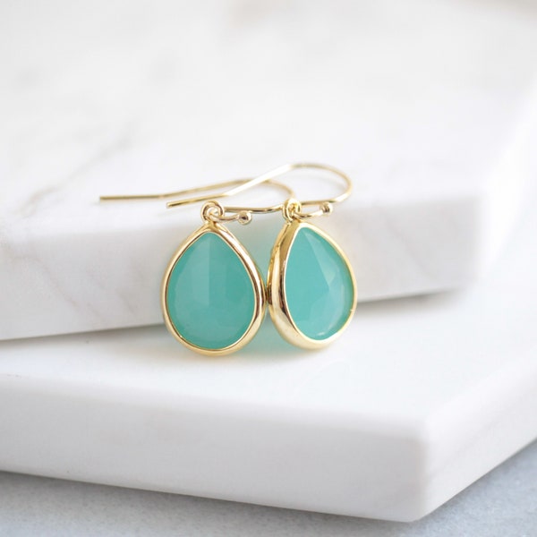 Mint Dangle Earrings Etsy