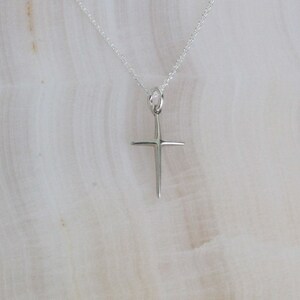 Sterling Silver Cross Necklace, Religious Cross Necklace, Christian Cross Jewelry, Religious Cross Necklace, Gift for Her, Faith, Believe