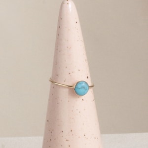Gold Turquoise Minimalist Ring, Dainty Gold Ring, Stacking Gemstone Ring, Silver Dainty Turquoise Ring, Minimalist Ring Gift for Her, 6