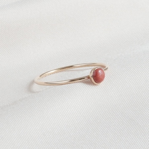 Minimalist Red Jasper Ring, Dainty Gold Ring, Stacking Ring, Silver Gemstone Ring, Gold Red Jasper Ring, Tiny Gold Ring Gift for Her 4mm