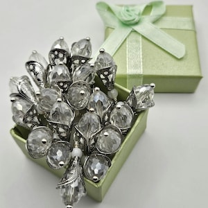 Filagree Earring ~ Free Ship + Gift & GWPs ~ Flower Crystal MOP Mother Of Pearl Shell Team Bridal Shower Birthday Favor CHOOSE 5 or 10 PAIR