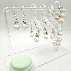 Teardrop Earring ~ FREE Gift Box + GWPs Crystal Glass AB Aurura Borealis Pixie Dust Teardrop Brio Briolette Dew Waterdrop Present For Her