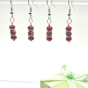 Handmade Pink "Impression" Jasper Rondelle Earring ~ FREE Ship + Gift & GWPs ~ For Her Favorite Teacher Paraprofessional Nurse Best Friend