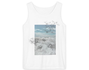 Wingull, Magikarp, Goldeen Sky-Scape Tank Top: Relaxed Cotton Beach Wear