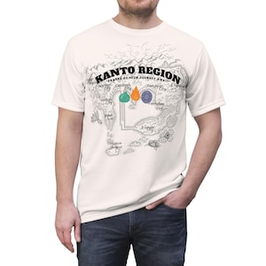 Kanto Region Travel Tee: Unisex Cut & Sew, Vintage Map Design