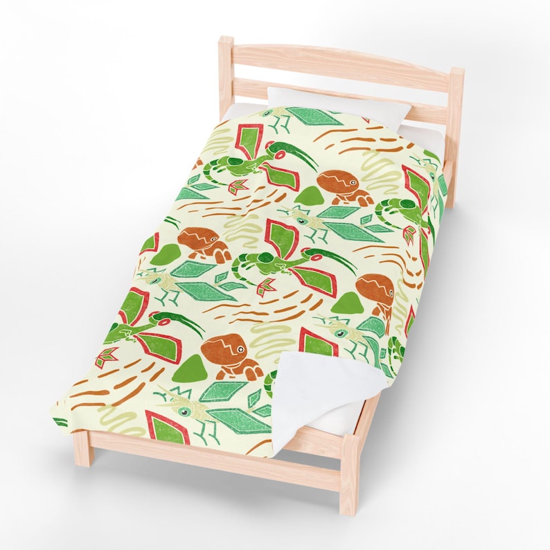 Flygon Velveteen Plush Blanket, Pokemon Cozy Throw, Trapinch Vibrava Pokemon Bedding, Gift for Pokemon Lovers, Pokemon Throw Blanket image 8
