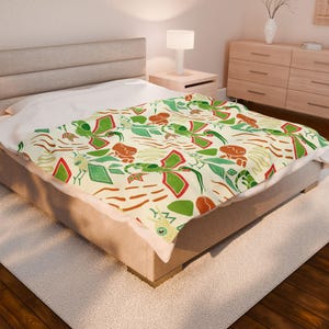 Flygon Velveteen Plush Blanket, Pokemon Cozy Throw, Trapinch Vibrava Pokemon Bedding, Gift for Pokemon Lovers, Pokemon Throw Blanket image 5