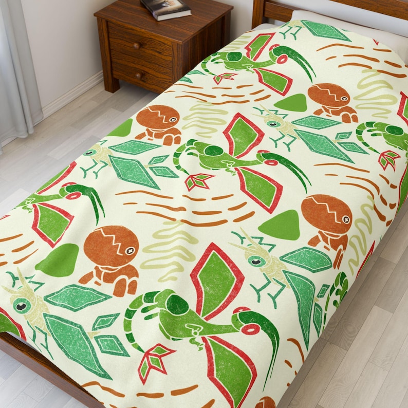 Flygon Velveteen Plush Blanket, Pokemon Cozy Throw, Trapinch Vibrava Pokemon Bedding, Gift for Pokemon Lovers, Pokemon Throw Blanket image 10