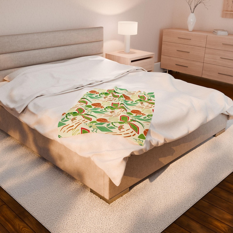 Flygon Velveteen Plush Blanket, Pokemon Cozy Throw, Trapinch Vibrava Pokemon Bedding, Gift for Pokemon Lovers, Pokemon Throw Blanket image 6