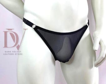 Mens sheer thong boys clothing-Handmade Men Underwear