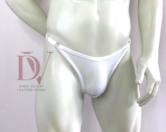 Men's Transparent See-through Micro String Briefs Mens sheer thong-Handmade Men Underwear, mens thong underwear, Sissy lingerie for men