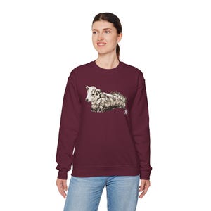 Hereford Calf Crewneck Sweatshirt: Farm Animal Pullover