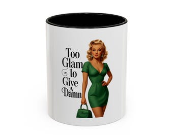 Pinup Glamour Coffee Mug, Retro Empowerment Cup