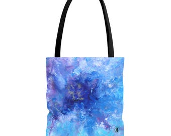 Artystyczna torba Galaxy Tote Bag: Żywonieniebieska poliestrowa torba plażowa