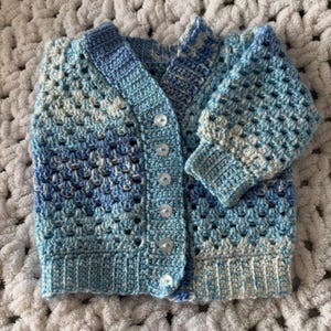 The Mistvale Cardigan – Crochet Baby Cardigan (Handmade, Customisable)