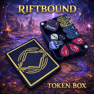 Riftbound TCG Token Holder Box | Magnetic Organizer & Counter Tray