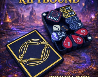 Riftbound TCG Token Holder Box | Magnetic Organizer & Counter Tray