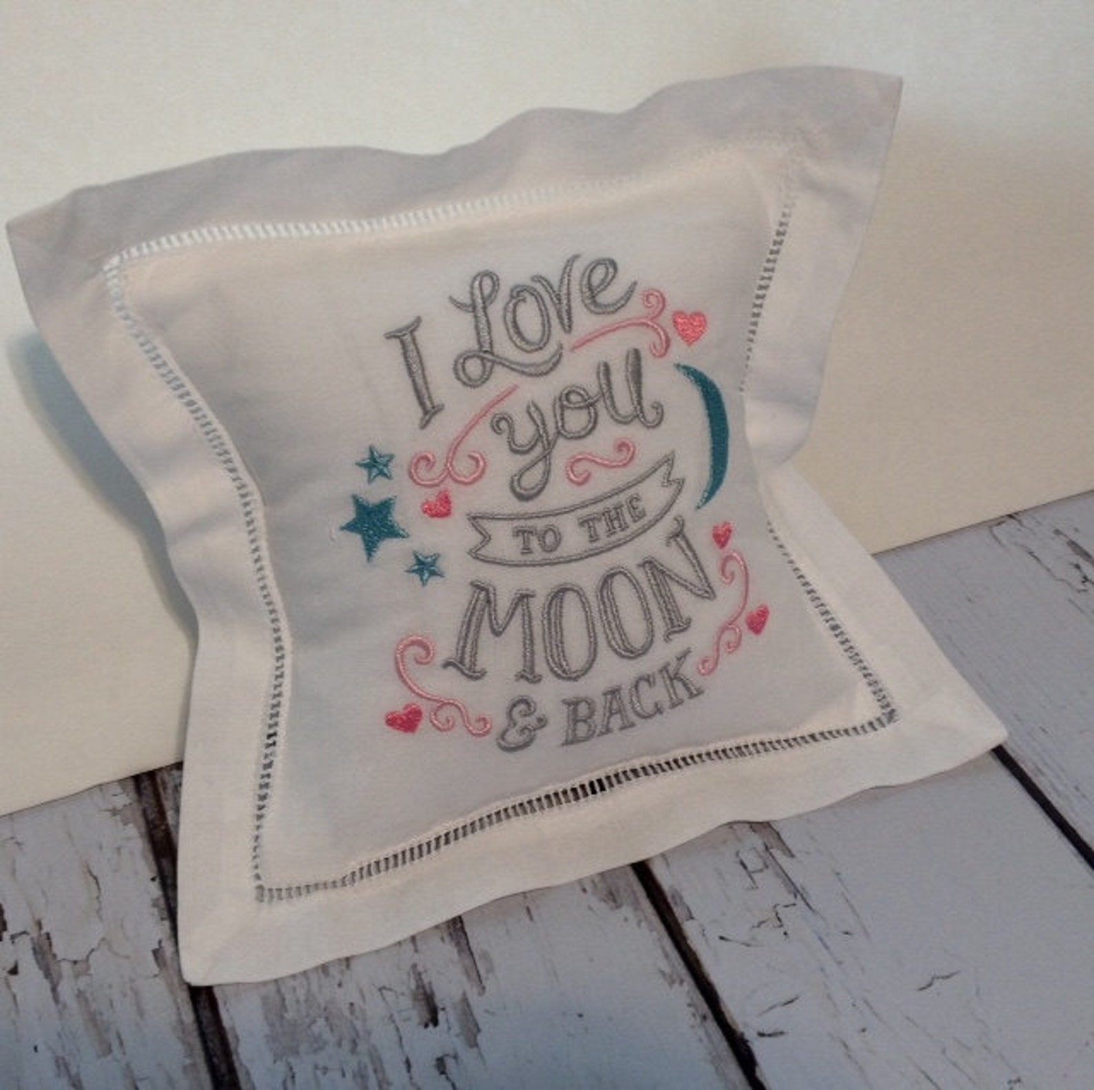 Linen Baby Nursery Embroidered Pillows 8 X 8 Machine Etsy