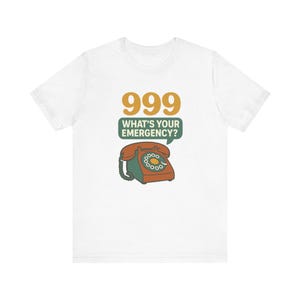 ユニセックスジャージーTシャツ、「999緊急Tシャツ」、救急隊員へのギフト、ディスパッチャーシャツ、英国緊急サービスアパレル