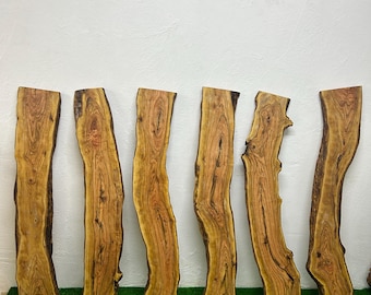 Premium Olive Wood Slabs up to 59” | Wide Solid Pieces (6–8.6” Width) | Double Live Edge Wood Boards | Rustic Shelves, Tables & DIY Projects