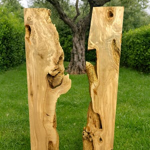 2 pezzi di lastre di legno d'ulivo da 18" per fai da te / bordo vivo, legno grezzo non rifinito / perfette per lavori artigianali e progetti in legno, lastra di legno con bordo vivo