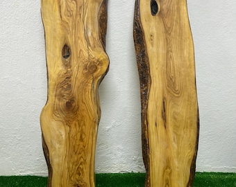 Natural Edge Olive Wood Slab – Live Edge Wood Board – DIY Project Wood – Rustic Olive Wood – Handmade Solid Wood Piece