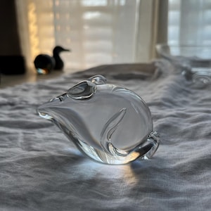 Mid-Century Steuben Crystal Glass Mouse Paperweight