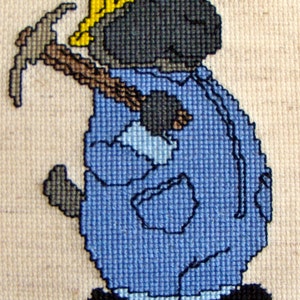 Owen Woolys-Davies Welsh Miner Cross Stitch Pattern