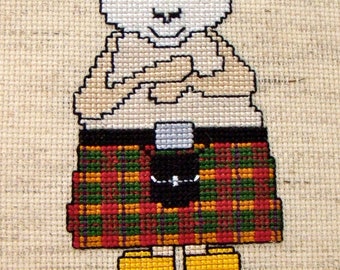 Woollie Cunninglamb Kilted Sheep Cross Stitch Pattern