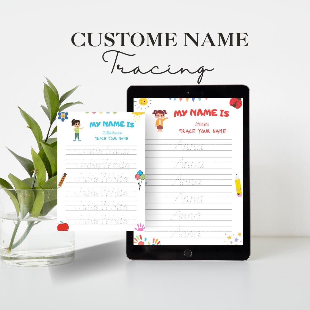 Custom Name Tracing Worksheet (2 Pages) – Personalized Handwriting ...