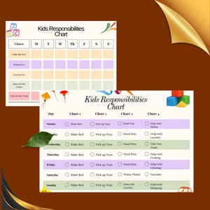 Diagramm der täglichen Aufgaben für Kinder, bearbeitbares Aufgabendiagramm für Kleinkinder, druckbarer Routinezeitplan für Kinder, täglicher und wöchentlicher Verantwortungs-Tracker