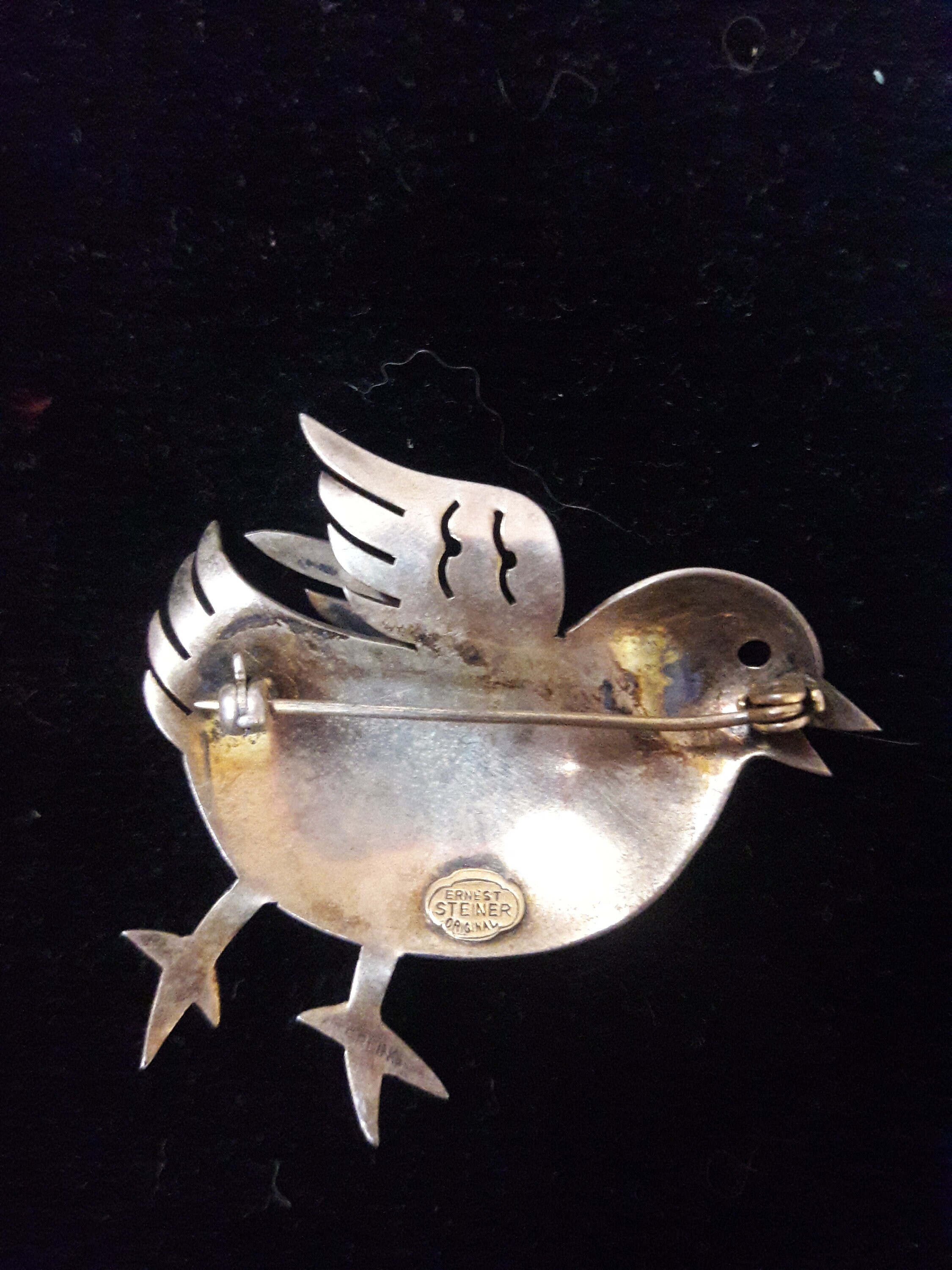 Ernest Steiner Original Gilded 925 Sterling Bird Pin - Etsy