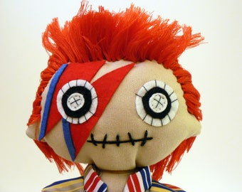David Bowie Rag Doll, David Bowie Personalized Doll, David Bowie Custom Doll, Bowie Cloth Doll, Fabric Doll,