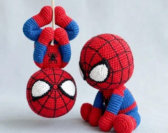 Spider Hero Crochet Pattern PDF, Mini Amigurumi Ornament Tutorial (Instant Download)
