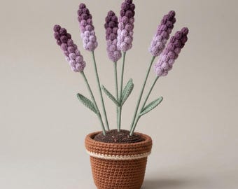 Crochet Lavender Plant Pattern, Potted Amigurumi Home Decor (PDF), Mother's Day Gift Pattern