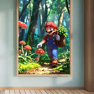 Super Mario Bros. Art Print: Cozy Gaming Room Decor (Digital Download
