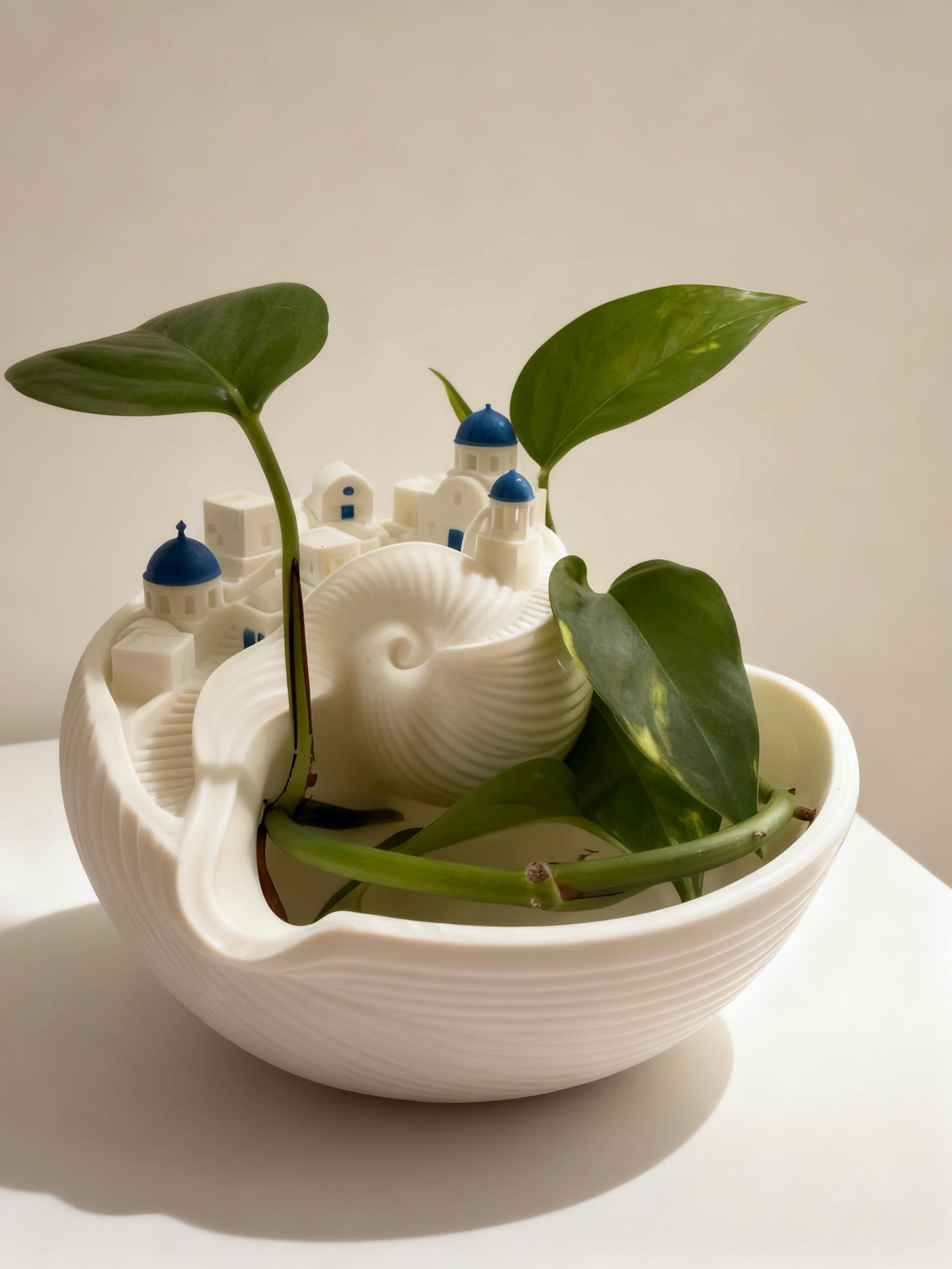 Santorini Seashell Catchall Bowl: Coastal Key Entrance Holder