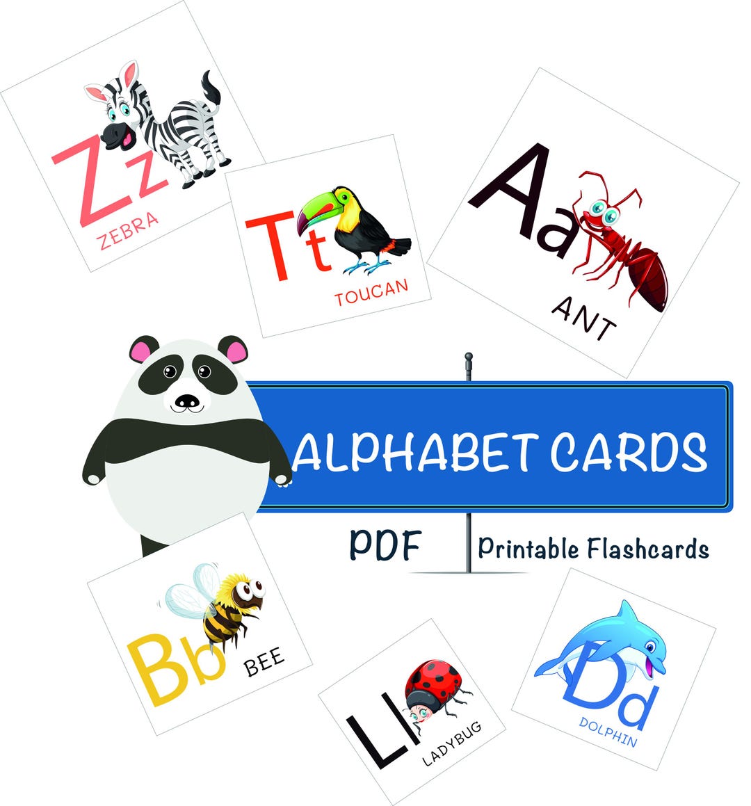 Alphabet Cards Printable – ABC Flashcards for Kids, Preschool Learning ...