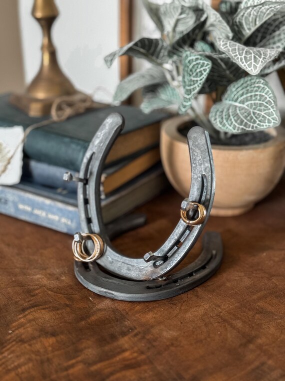 Rustic Horseshoe Jewelry Holder - Hand-welded