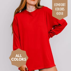 Comfort Colors® Long Sleeve Blank Shirt Pepper | Unisex Garment-Dyed Heavyweight Tee, Adult Vintage Style Crew Neck Tee | Wholesale T-Shirts