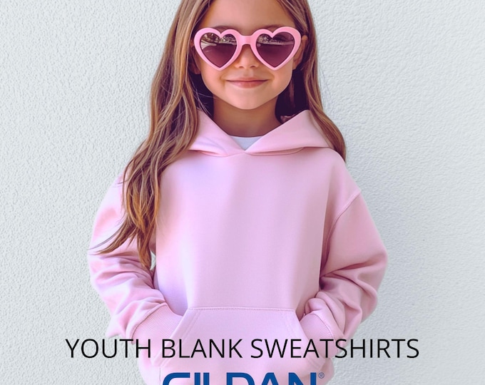 Blank Youth Hooded Sweatshirt Gildan 18500B | Unisex Heavy Blend™ Pullover Hoodie DTG, HTV, Screen Printing & Embroidery | Adult Youth Sizes
