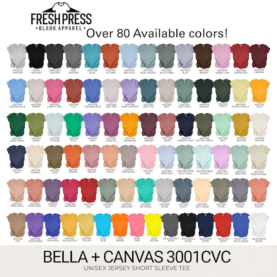 Bella Canvas Adult Unisex 3001 CVC Heather Shirts, Blank Tee Shirts, Blank Soft T-Shirts, Wholesale Bella + Canvas Shirt, Tee Shirt Supplier