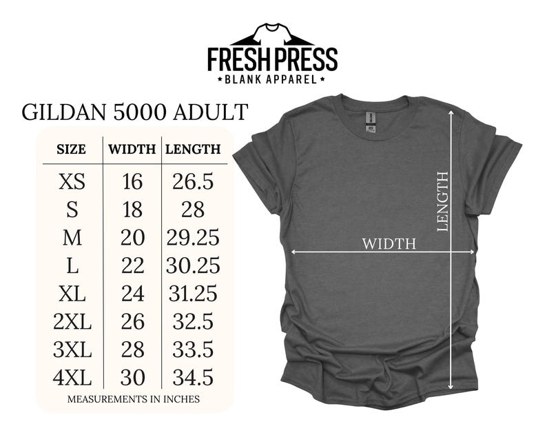 Gildan 5000 Blank Shirt Heavy Cotton – Plain Tees for Printing | Unisex Adult, Youth & Toddler Tees | T-Shirt Bulk Wholesale | 5100P 5000B bild 6