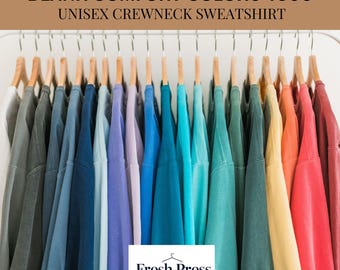 Comfort Colors® 1566 Blank Sweatshirt | Unisex Adult Garment-Dyed Crewneck Long Sleeve, Soft Vintage Style Wholesale Sweatshirt